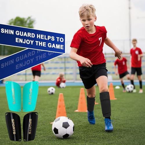 Kids Soccer Shin Guards 2 Pairs Slip-in Youth Shin Pads for Boys Girls, Lightweight PP+EVA Soccer Protective Gear Fits with Shin Guard Sleeves(not Included), Toddler to Teen Sizes Multiple Colors - Image 6