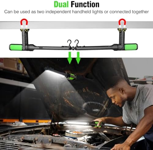 SYLSTAR Work Light for Mechanic, 2400LM LED, 4400mAh Rechargeable, Magnetic, Underhood Work Light with Hooks for Car Repairing/Inspection/Garage/Workshop/Emergency - Image 3