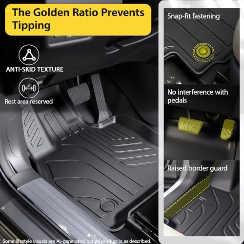 Prosheve Floor Mats for Mazda CX5 2026,Custom Fit TPE All Weather Floor Liners 1st & 2nd Row Car Mats for Mazda CX-5 Accessories,Black - Image 3