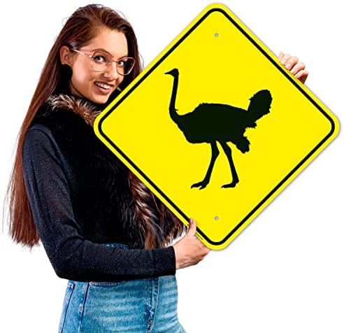 Ostrich Crossing with Graphic Sign, - Image 2