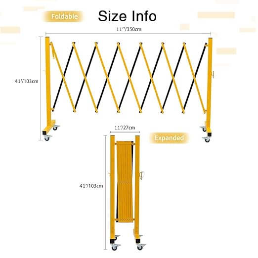 GYMTIME Expandable Metal Barricade, Portable Safety Traffic Barrier - Image 3