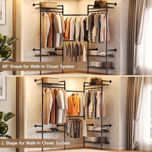 ComfyCorner Wall Mounted Garment Rack, Industrial Pipe Clothing Rack Black - Image 4