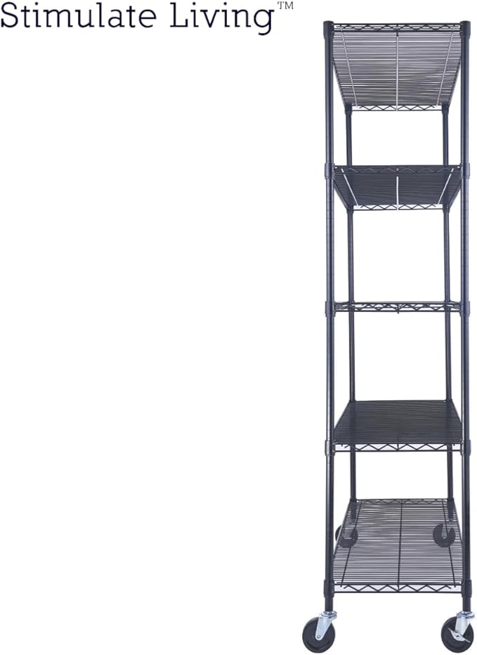 48"x18"x72" PRIME HEAVY DUTY Black 5-Tier Wire Shelving NSF 4000 LBS MAX - Image 9