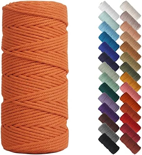 NOANTA Orange Macrame Cord 3mm x 109yards, Colored Cotton Rope Macrame Yarn by NOANTA