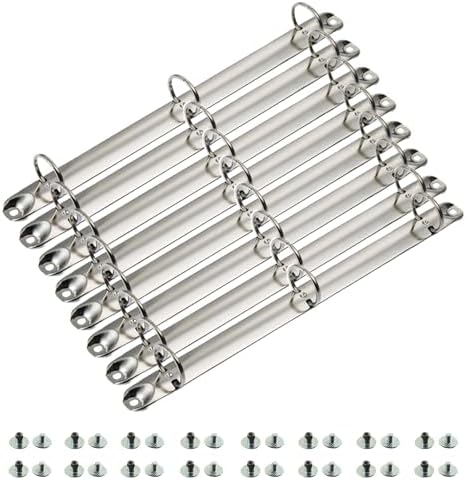 8 Pack Letter Size Ring Binder Mechanism, Metal 3 Ring Binders Ring Replacement Kit, Loose Leaf Binding Spines Combs for Organizers DIY Planners(Silver) by KFZDCG