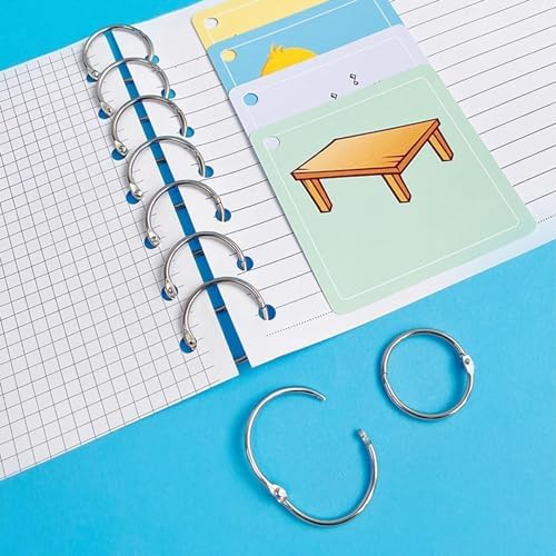 Small Binder Rings 1 inch, Book Rings 50pc, Flash Card Rings, Rings for Index Cards, Loose Leaf Binder Rings, Paper Rings Metal, Ring Clips, Book Binder Rings - Image 5