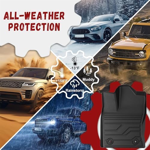 Floor Mats for Toyota Tundra 2014-2021 (Only for CrewMax Cab), Custom Fit All-Weather TPE Floor Liners, Front & 2nd Row for Tundra Car Accessories - Image 5