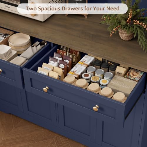HOSTACK 75"H Kitchen Pantry Storage Cabinet, Coffee Bar, Tall Hutch Cabinet - Image 7
