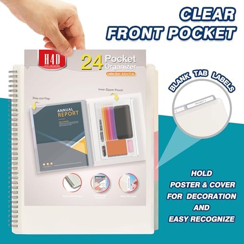 H4D 24 Pocket Poly Project Organizer, Multi Pocket Folder, Pastel Colors - Image 2