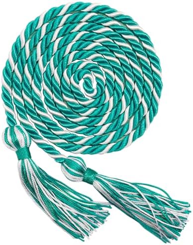 GraduationMall Graduation Honor Cord 68" TurquoiseWhite by GraduationMall%C2%AE