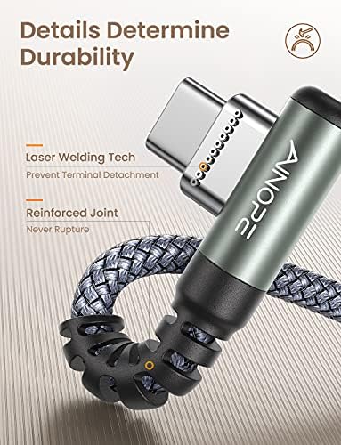 AINOPE Short USB C to USB C Cable 1.5FT 1 Pack 60W Fast Charging Nylon Braided Type C Cable for iPhone 15 Pro Max Plus Samsung Power Bank Travel Essentials - Image 5