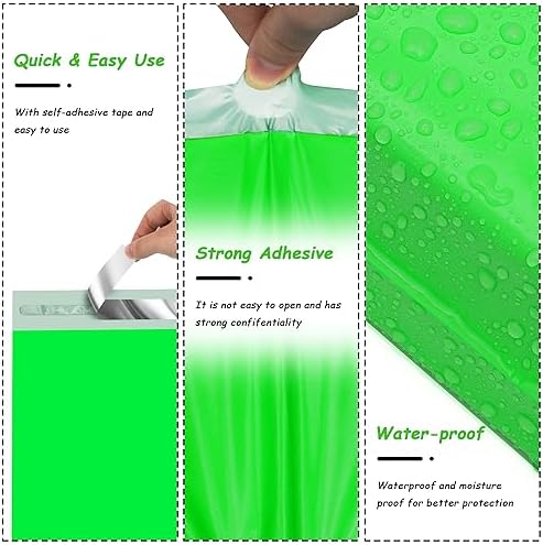 JinRuiKJ Poly Mailers 6x9 Inch, 100 Pcs Shipping Bags, Green - Image 3