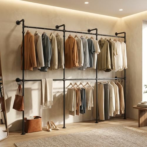 Kryonix Wall Mounted Closet System, 6 Hanging Rods by Kryonix