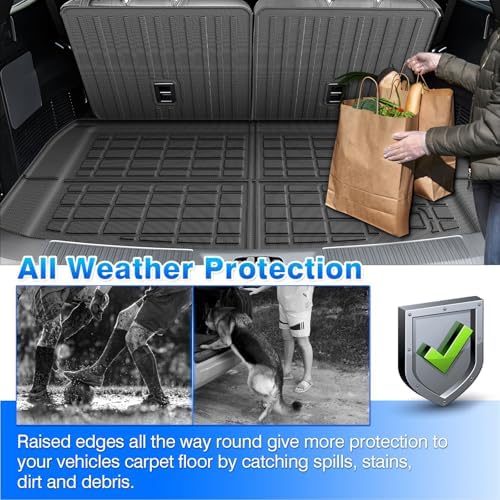Aviator Floor Mats - Car Mats for Lincoln Aviator 2020-2025, All Weather Floor Mats and Cargo Liner for Aviator Accessories, Heavy Duty Rubber Mats, Car Accessories - Image 6