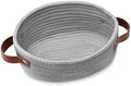 ABenkle Small Woven Basket, Mini Cotton Rope Storage Baskets, Tiny Easter Basket, Shelf Basket, Oval Decorative Toy Dog Cat Bin for Nursery, Empty Gift Basket, 9.4" x 5.9" x 3.9" XS by ABenkle