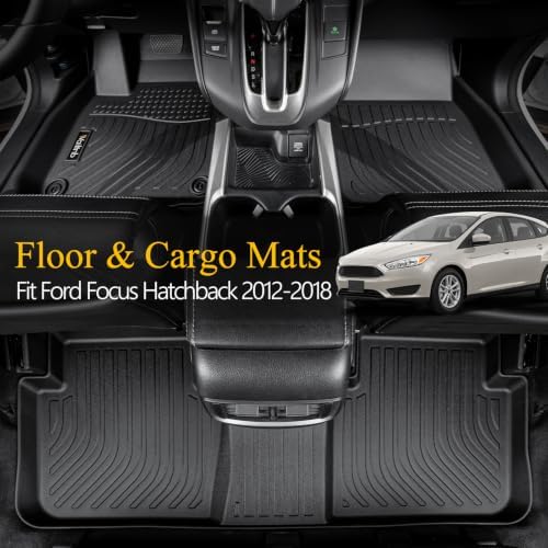 Floor Mats & Cargo Mats Fit Ford Focus Hatchback 2012-2018 All Weather Floor Liners for Focus Hatchback 2012-2018 - Image 2