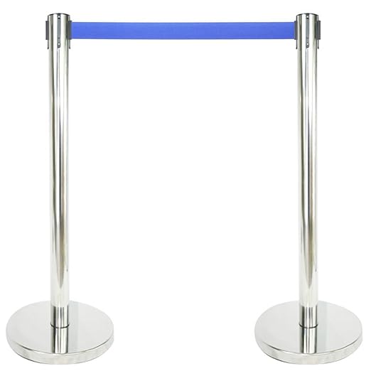 VIP Crowd Control Retractable Belt Stanchion Queue Safety Barrier Set - Image 4
