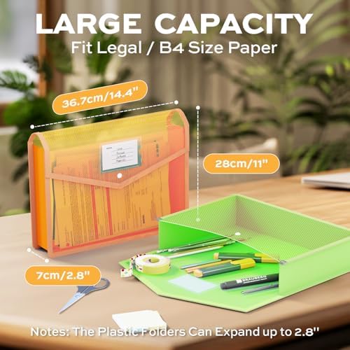 Deli 10 Pack Plastic Expanding File Folder, Colorful File Folder Organizer - Image 2