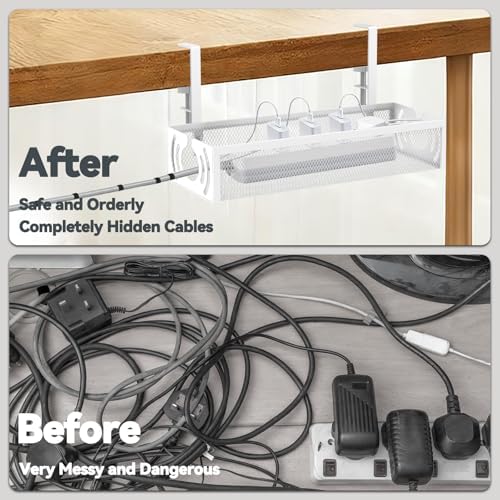 Cable Management, 15'' Under Desk Cable Management Tray No Drill - Image 2
