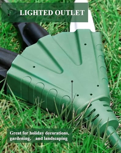 PLUGTUL 50FT Outdoor Extension Cord with Multiple Outlets | 14 Gauge, 3-Outlet, SJTW, 15A 14AWG 1875W SJTW, ETL Listed - Great for Christmas Decoration Lights, Green - Image 5