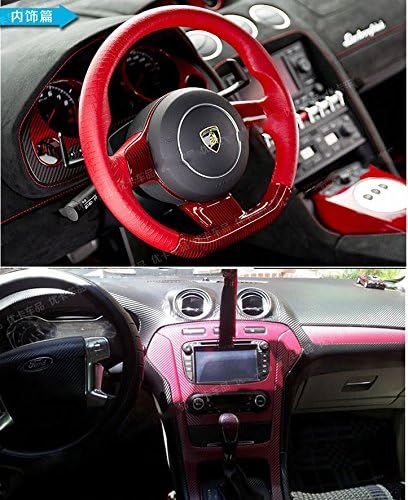 F & B LED LIGHTS Red 3D Carbon Fiber Film Twill Weave Vinyl Sheet Roll Wrap - Image 5