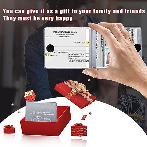 Ziciner Car Registration Insurance Holder, 2Pack Essential Auto Card Document Glove Box Organizer with Touch Fastener, Vehicle Interior Accessories Perfect for Most Car, Truck, SUV(Gray/Small Car) - Image 5
