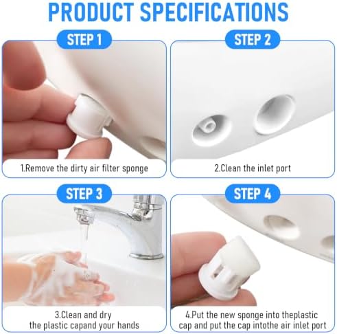 Air Filter Sponge, Compressor Replacement System, Round White Breathable Foam Filters Compatible with Cool Mist Inhaler & Vaporizer Device, Universal Size (0.59in Dia 50 Pcs) - Image 3