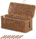 Cable Management Box, Cord Organizer with Lid & Cable Ties - Brown, M by BROWNLILY