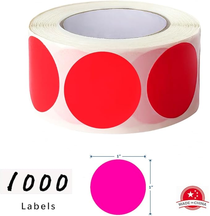 SHYGO® 1“ Red Circle Dot Stickers Color Coding Labels - Image 2