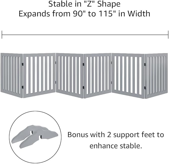 unipaws 120" Extra Wide Pet Gate, Free Standing Dog Gate - Image 4