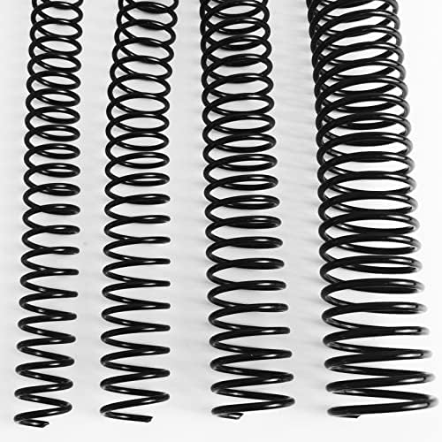 Binditek Plastic Spiral Binding Coils, Multi Size,4:1 Pitch, Black 100 Pack by Binditek
