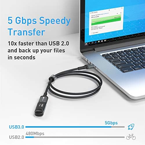 USB Extension Cable 6FT USB 3.0 Extender Type A Male to Female Cord Grey - Image 2