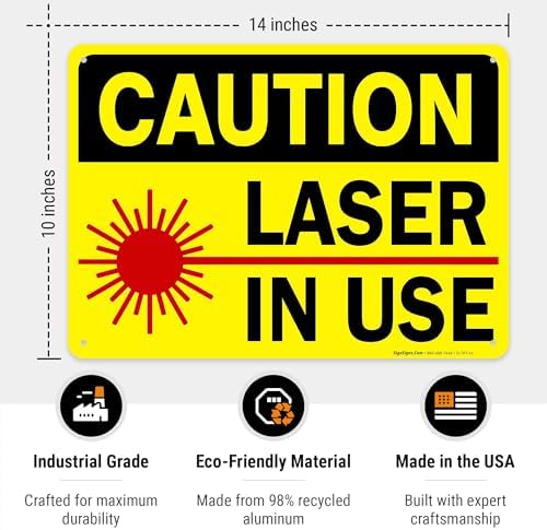 Laser in Use Sign, Caution Sign, - Image 3
