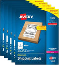 Avery Half-Sheet Printable Shipping Labels, 5.5" x 8.5" Customizable Stickers, White, 1,000 Blank Mailing Labels Total, Great for Mailing, Shipping, Organizing, and More (5-Pack of 5126) by Avery