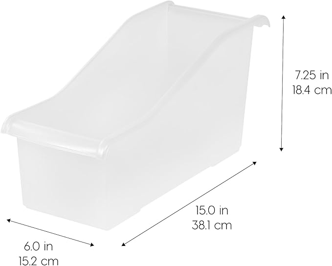 IRIS USA Plastic Book Bin Magazine Holder, Vertical Standing Connecting - Image 2