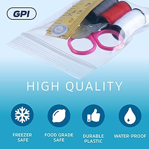 3"x5" Zip Bags, 100 Pack, 4 Mil Heavy Duty, Hang Hole, GPI POLY - Image 4