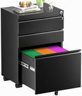Superday File Cabinet 3 Drawer, Metal Rolling Vertical Filing Cabinet by SuperdayMetalFurniture