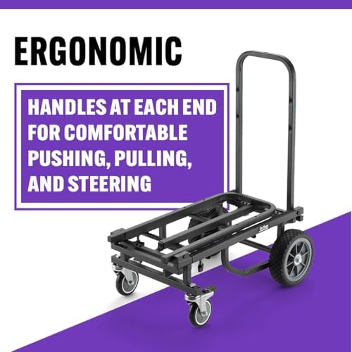 On-Stage UTC2200 Utility Cart (Rolling Dolly Handcart, Heavy-Duty Transportation, 485 Pound Weight Capacity, Load in and Load Out Equipment, Adjustable Length, Folding Handles, Locking Casters) - Image 5