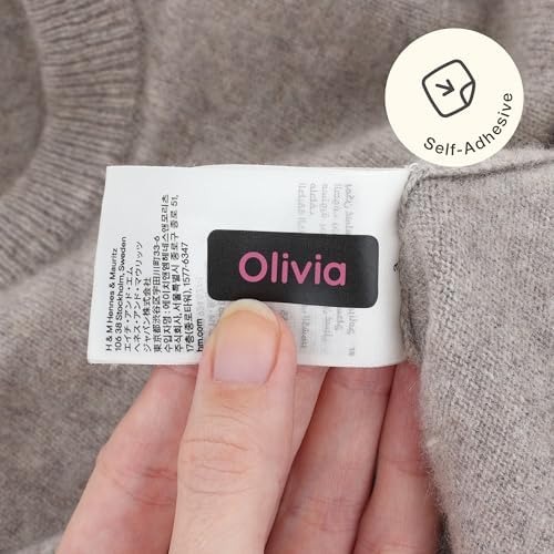 TeddyLabels - Clothing Labels for Nursing Home (120) – Self-Adhesive Name Tags for Clothes and Personal Items. Personalized Labels for Daycare, Nursing Homes, and Laundry Use - Black - Image 2