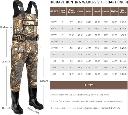 Trudave Chest Waders for Men & Women Waterproof, Fishing Neoprene Waders, Hunting Waders with Boots - Image 5