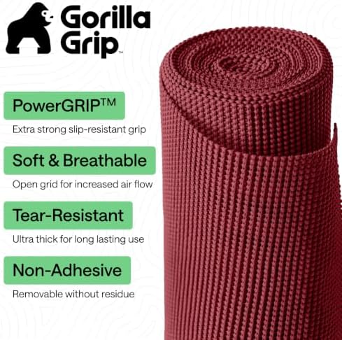 GORILLA GRIP powerGRIP Drawer Shelf and Cabinet Liner, 12"x30', Red - Image 2