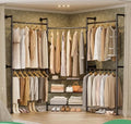 Aheaplus Industrial Corner Pipe Clothing Rack, 7.3-10.9Ft Closet System by Aheaplus