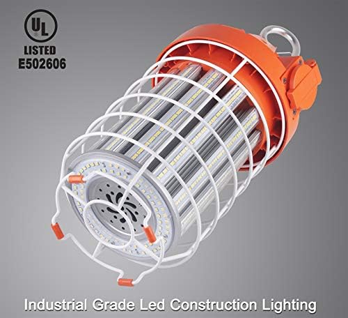 Dephen 130W LED Temporary Work Light - 18200 Lumen, Rugged Steel Safety Guard, Linkable Design, UL Listed, 5 Year Warranty - Image 2