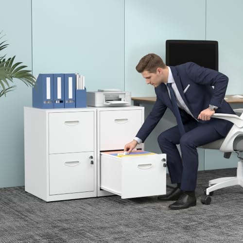 Polup 2 Drawer File Cabinet with Lock, Metal Filing Cabinet for Home Office - Image 2