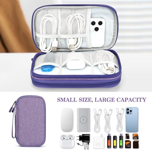 FYY Electronic Organizer, Travel Tech Pouch Bag, Medium, Dark Purple - Image 6
