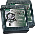 CARTMAN 2PK 10x12Ft Multipurpose Waterproof Poly Tarp Cover 8 Mil, Green by CARTMAN