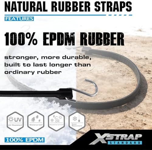 XSTRAP STANDARD 20PK 100% EPDM Bungee Cords 15" Natural Rubber Tarp Straps - Image 4