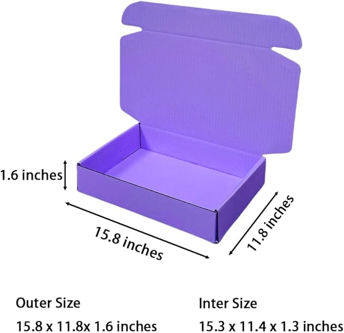 30 Pcs 15.8 x 11.8 x 1.6 inches Large Size Corrugated Cardboard Gift Boxes - Image 2