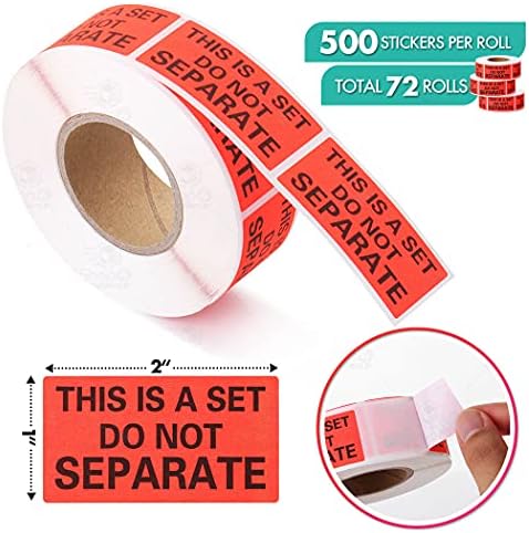 Shop4Mailers This is a Set Do Not Separate Red Labels 1" x 2" Rolls of 500 (72 Rolls) - Image 2