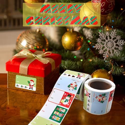 500 Christmas Gift Tags,Self Adhesive Santa Stickers for Xmas Presents - Image 6